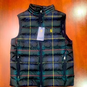 Polo Ralph Lauren plaid puffer vest.